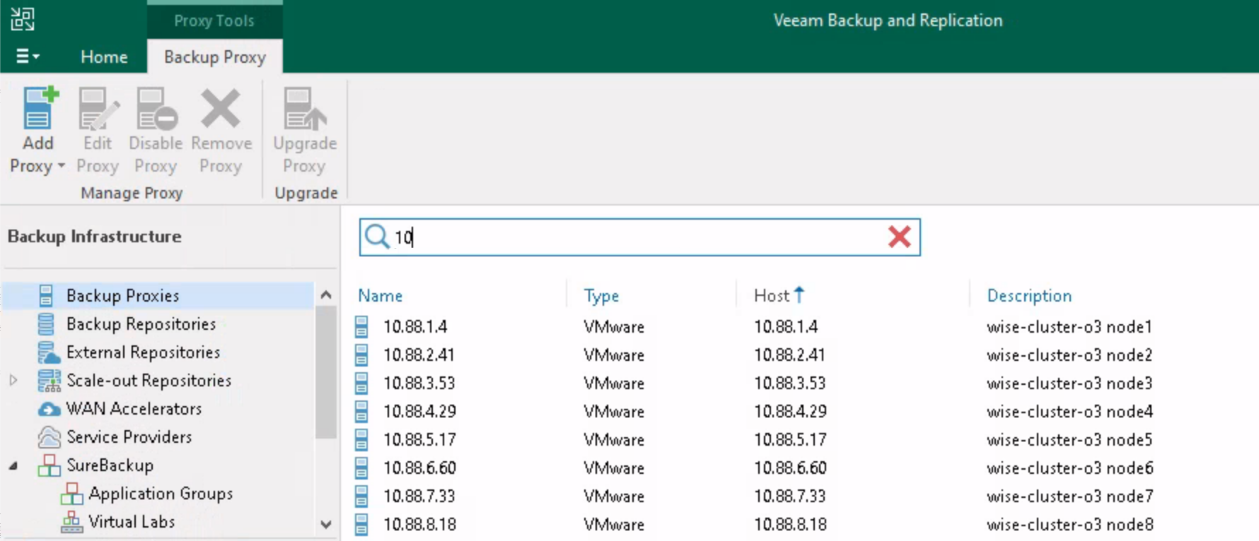 Veeam backup proxy olarak Wise Cluster O³