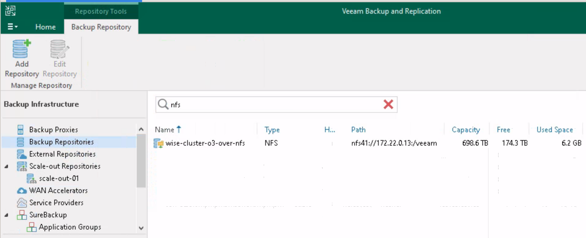 Veeam NAS depolama için Wise Cluster O³