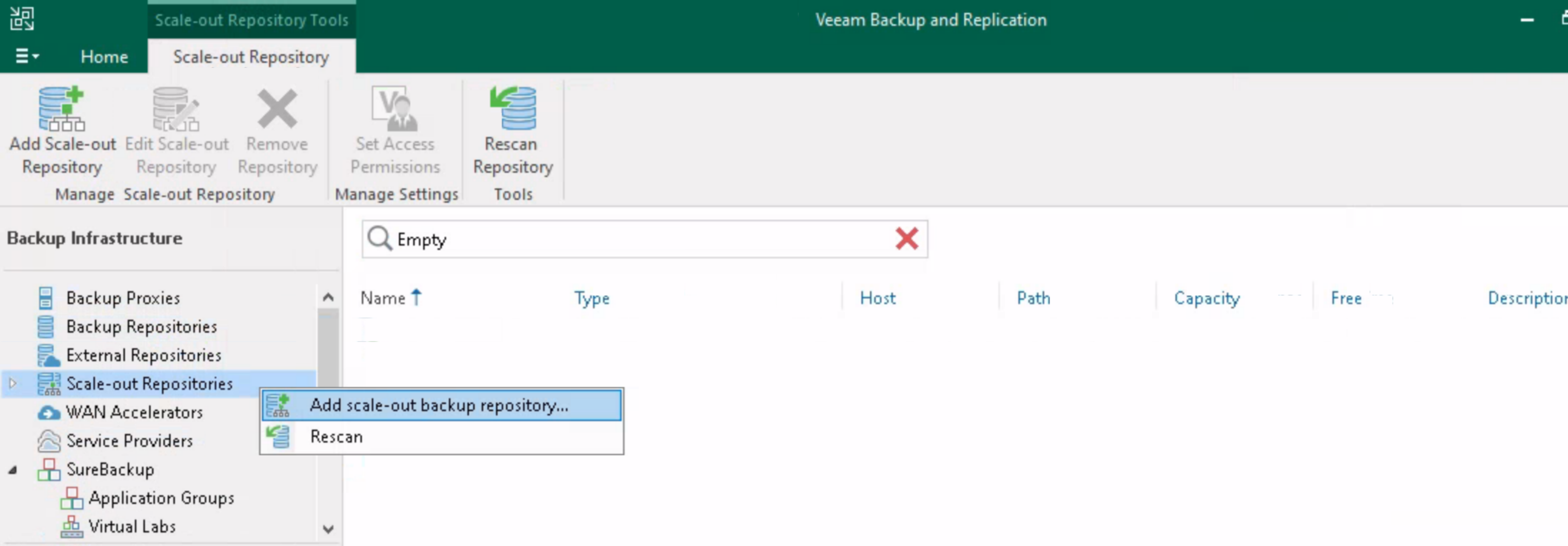 Veeam scale-out backup repository ekle