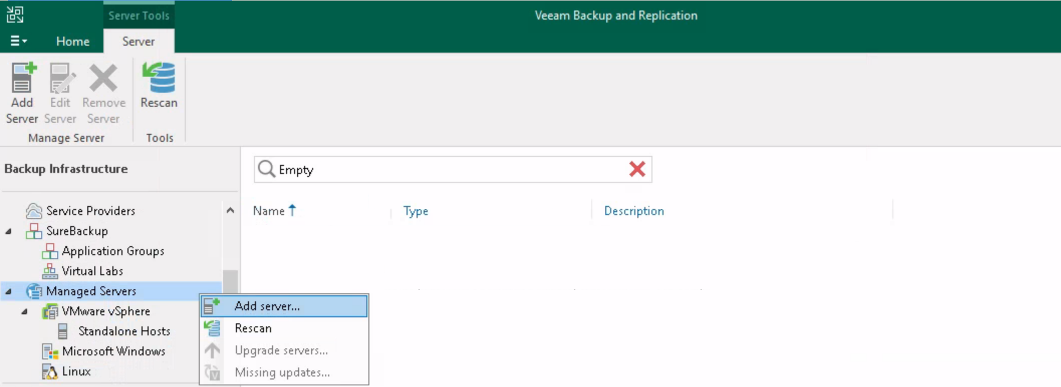 Veeam sunucu ekle